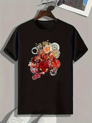 Abstract Pattern Print Men's Graphic T shirt for Summer