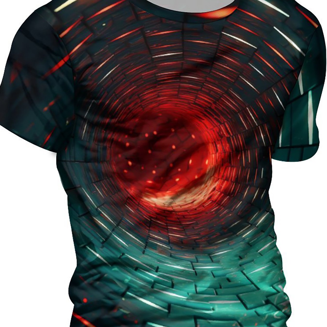 3D Illusion Tunnel Print Men's Graphic T-Shirt