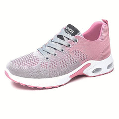 Ombre Mesh Sneakers Air Cushion Lace-up Running Shoes Non-slip Athletic