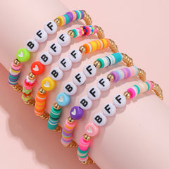 6pcs BFF Heart Bracelet For Girls Kids Friendship Party Jewelry
