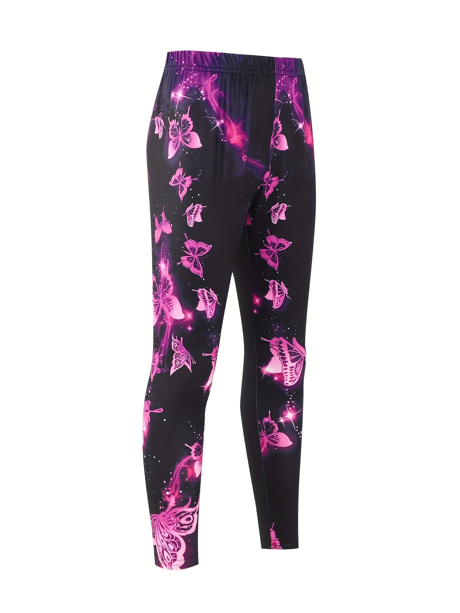 Girls Butterfly Print Yoga Pants Comfy Leggings Spring Fall Sports