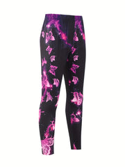 Girls Butterfly Print Yoga Pants Comfy Leggings Spring Fall Sports