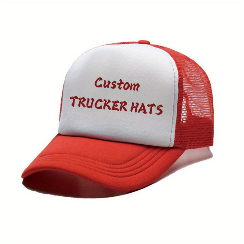 Personalized Custom Truck Driver Hats Two Tone Green Lightweight Foam Base