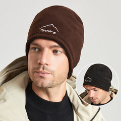 Men's Polar Fleece Ski Hat Double-sided Windproof Warm Hat