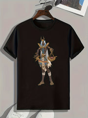 Cartoon Print Men's Graphic Tee Casual Summer T-shirt
