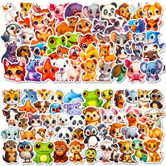 100pcs Cartoon Animal Stickers for Laptops Cars Skateboards