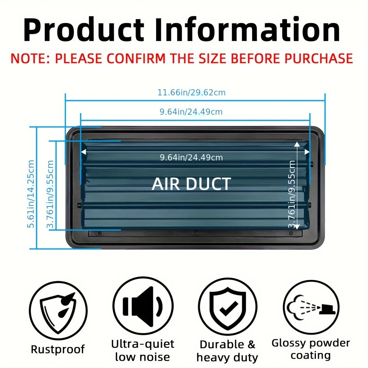 10x16x25 Floor Register Vent Cover Heavy Duty Metal Walkable Air Vents