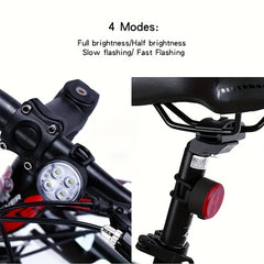 USB Rechargeable Bike Lights Set Waterproof LED Flashlight for Bicycle Cycling