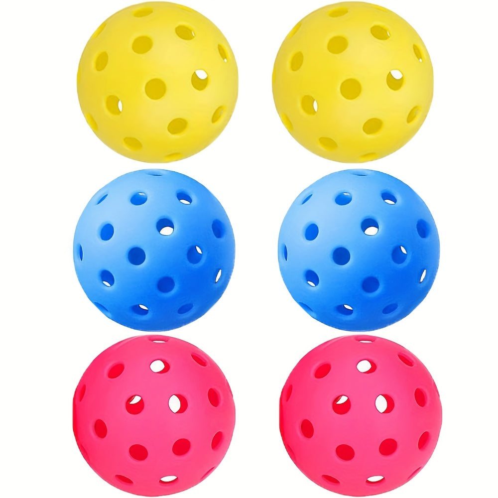 6pcs 40 Holes Durable Pickleballs for Training Competition