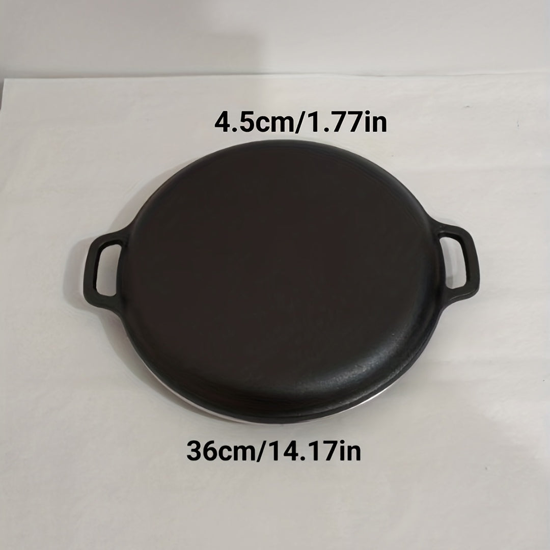 Cast Iron Pizza Pan with Lid 35 for Cooking Baking Grilling Kitchen Utensils