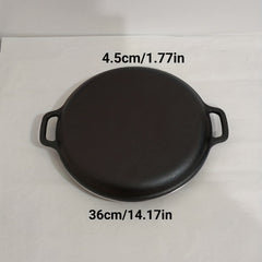 Cast Iron Pizza Pan with Lid 35 for Cooking Baking Grilling Kitchen Utensils