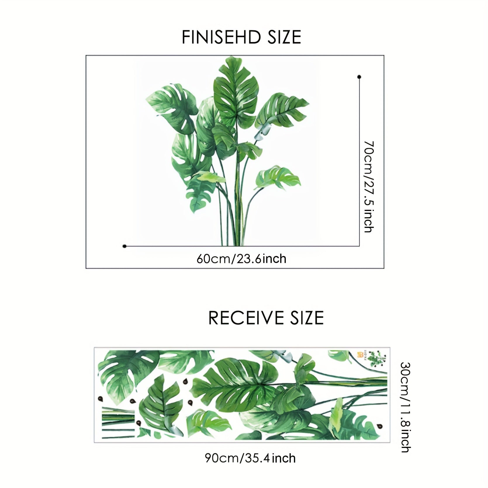 Monstera Leaf Wall Decals Tropical Plants Stickers for Living Room