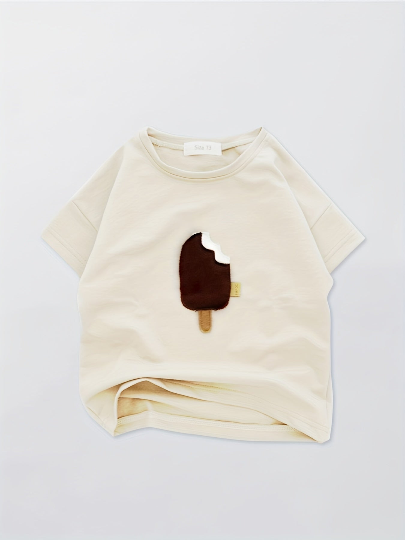 Baby Boys Ice Cream Patch Short Sleeve T-shirt for Summer