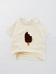 Baby Boys Ice Cream Patch Short Sleeve T-shirt for Summer