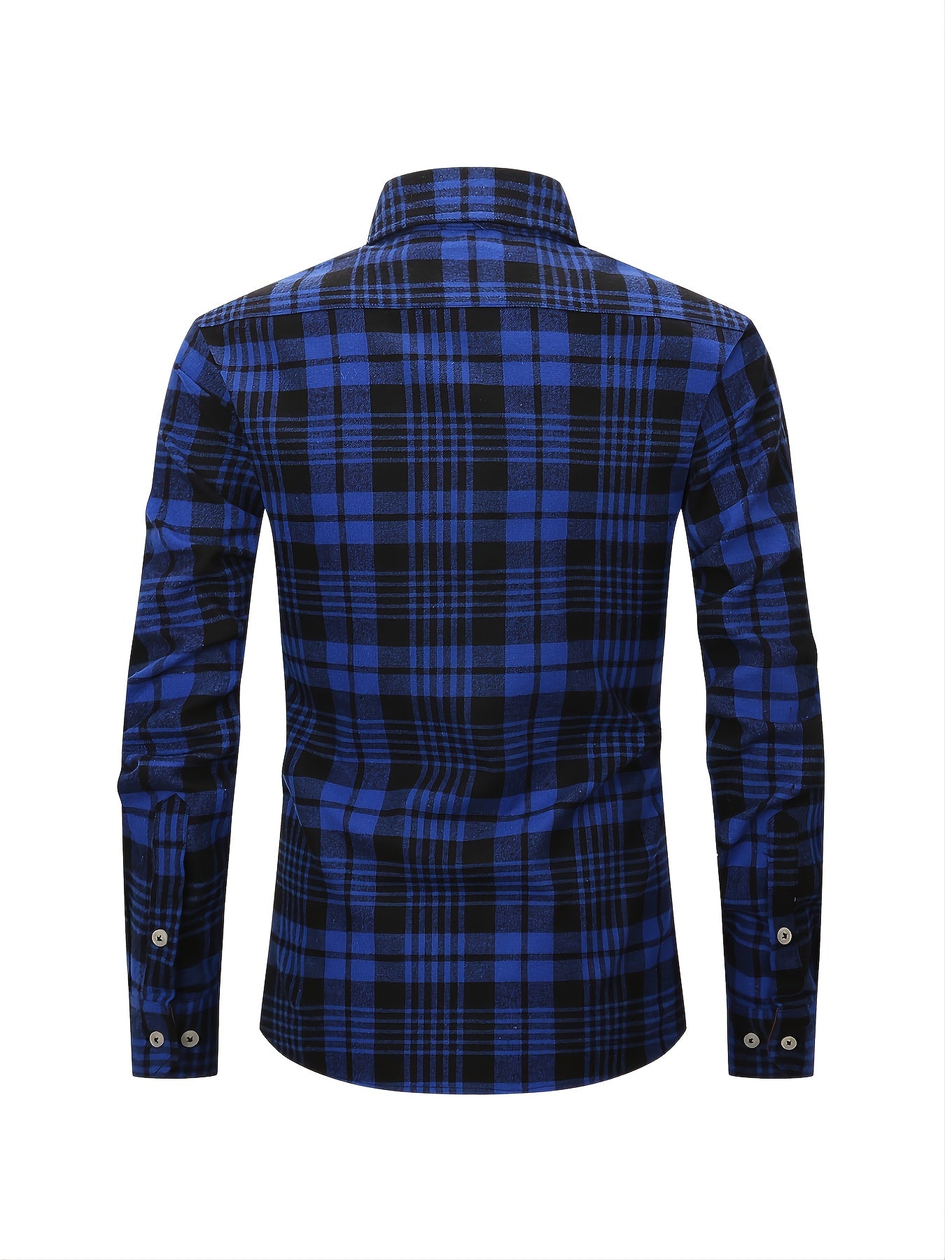 Men's Double Pocket Flannel Plaid Shirt