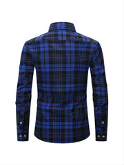 Men's Double Pocket Flannel Plaid Shirt