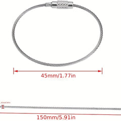 10pcs Stainless Steel Keychain Cable Key Ring Wire Keychain