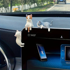 4pcs Cartoon Cat Car Dashboard Decorations ABS Resin Figurines