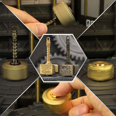 Brass Hammer Fidget Spinner & Infinity Cube Desk Toy Golden