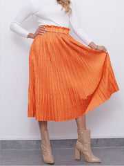 Polka Dots Pleated Skirt Casual Paper Bag Waist Skirt