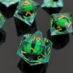 Dragon's Eye Liquid Core Resin Dice Set for RPG Games