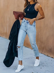 Solid Round Neck Tank Top