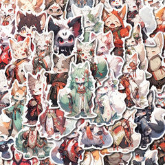 53pcs Fox Animals Stickers Pack For Kids Laptop Luggage Notebook