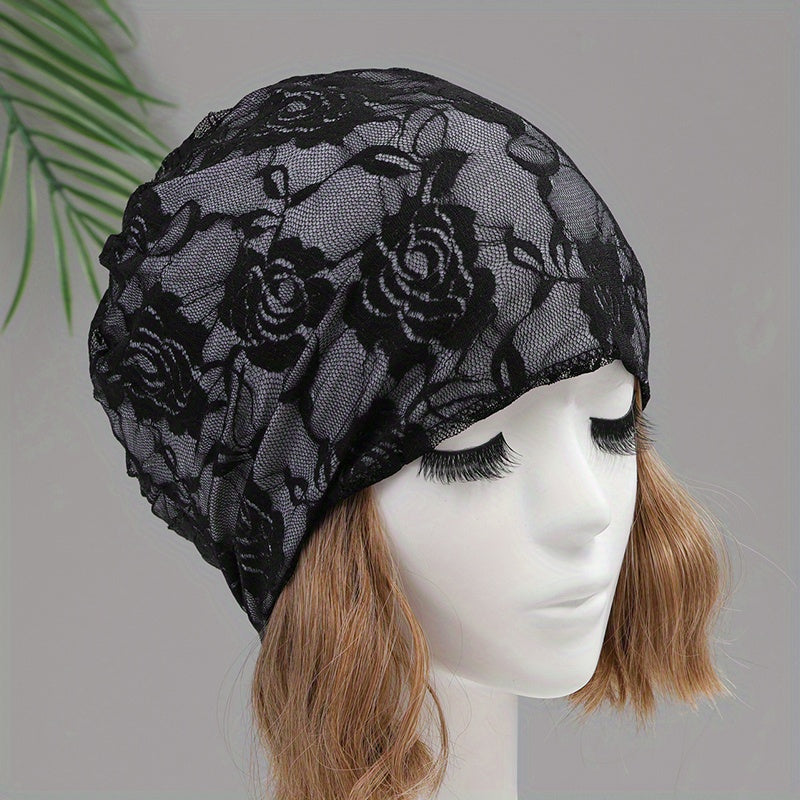 Solid Lace Beanie Cap Skull Hat Warm Chemo Hats Women