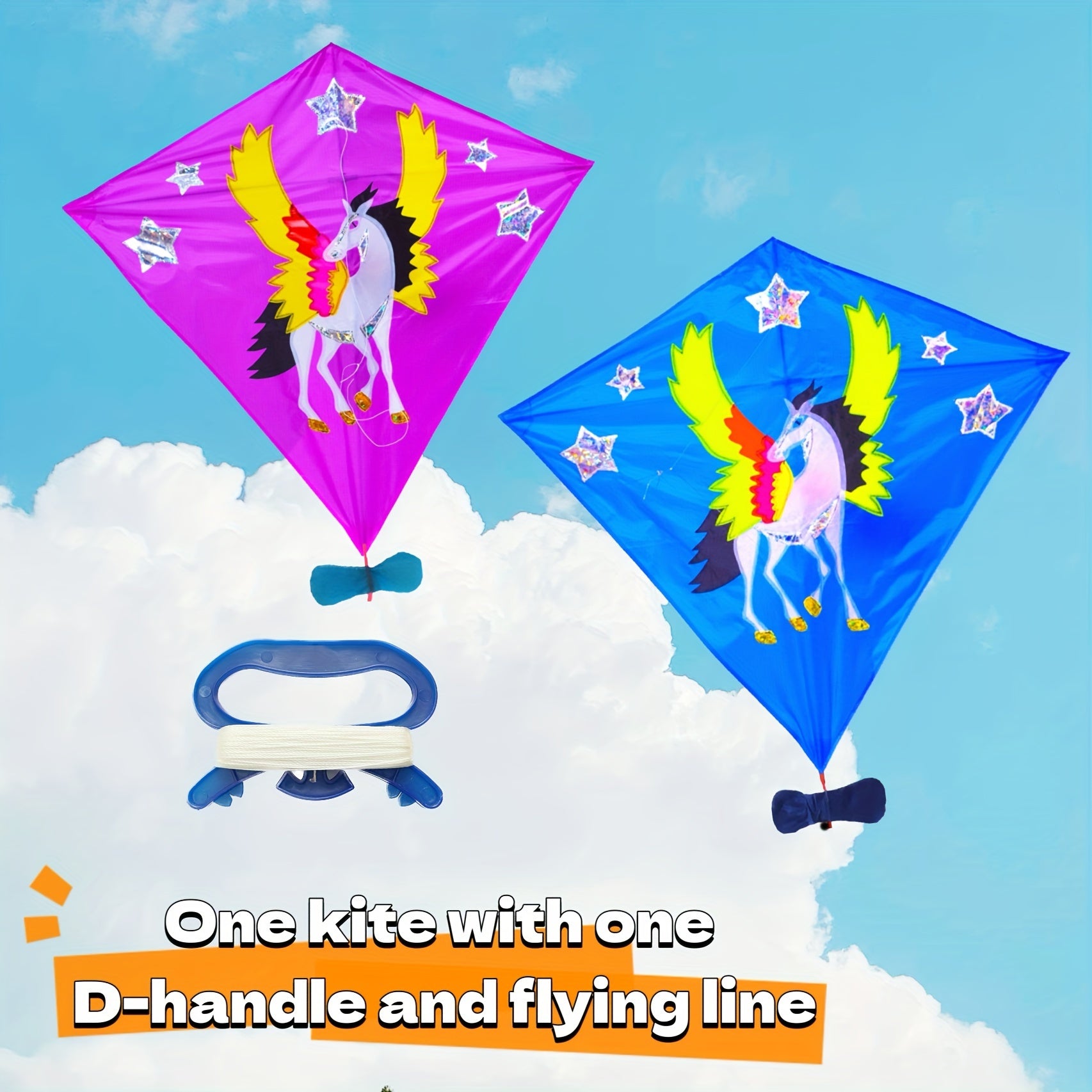 Sky Horse Kite 30m Flying Line D handle Beach Park Yard Outdoor Entertainment