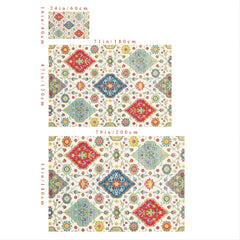 Persian Style Area Rug for Bedroom & Living Room, Machine Washable