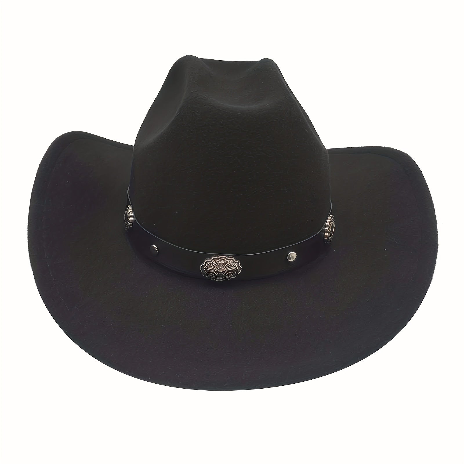 Classic Wide Brim Western Cowboy Hat with Buckle Belt