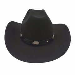Classic Wide Brim Western Cowboy Hat with Buckle Belt