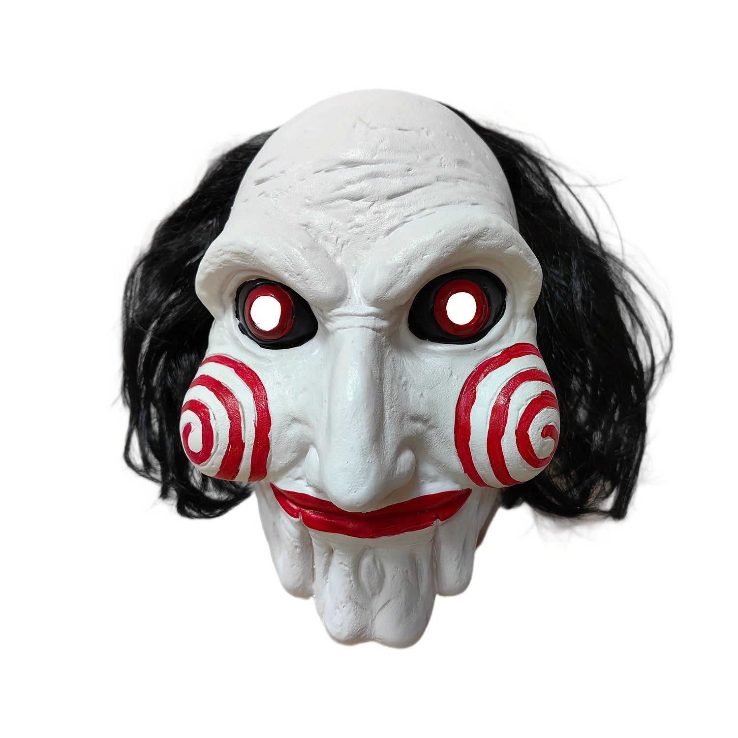 Men's Halloween Saw Mask Horror Billy Puppet Scary Clown Full Head Mask Latex