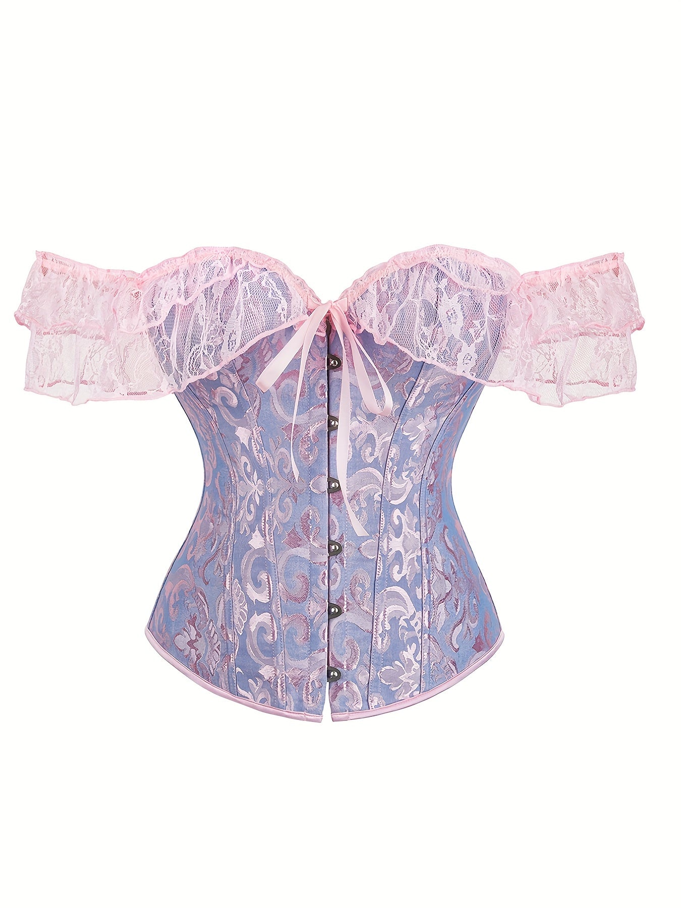 Lace Trim Corset Bustier Tummy Control Body Shaper Lingerie