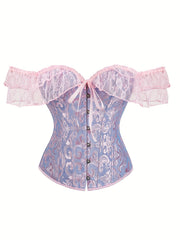 Lace Trim Corset Bustier Tummy Control Body Shaper Lingerie