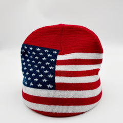 Red American Flag Knitted Hat