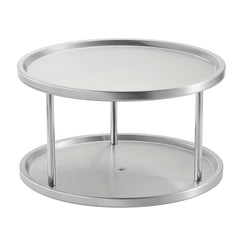 2 Tier Non Slip Seasoning Rack Turntable 360 Degree Rotating Organizer