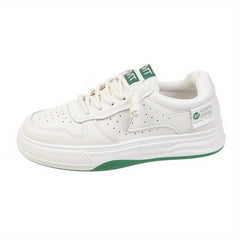 Women's Letter Print Sneakers Casual Lace Up Shoes