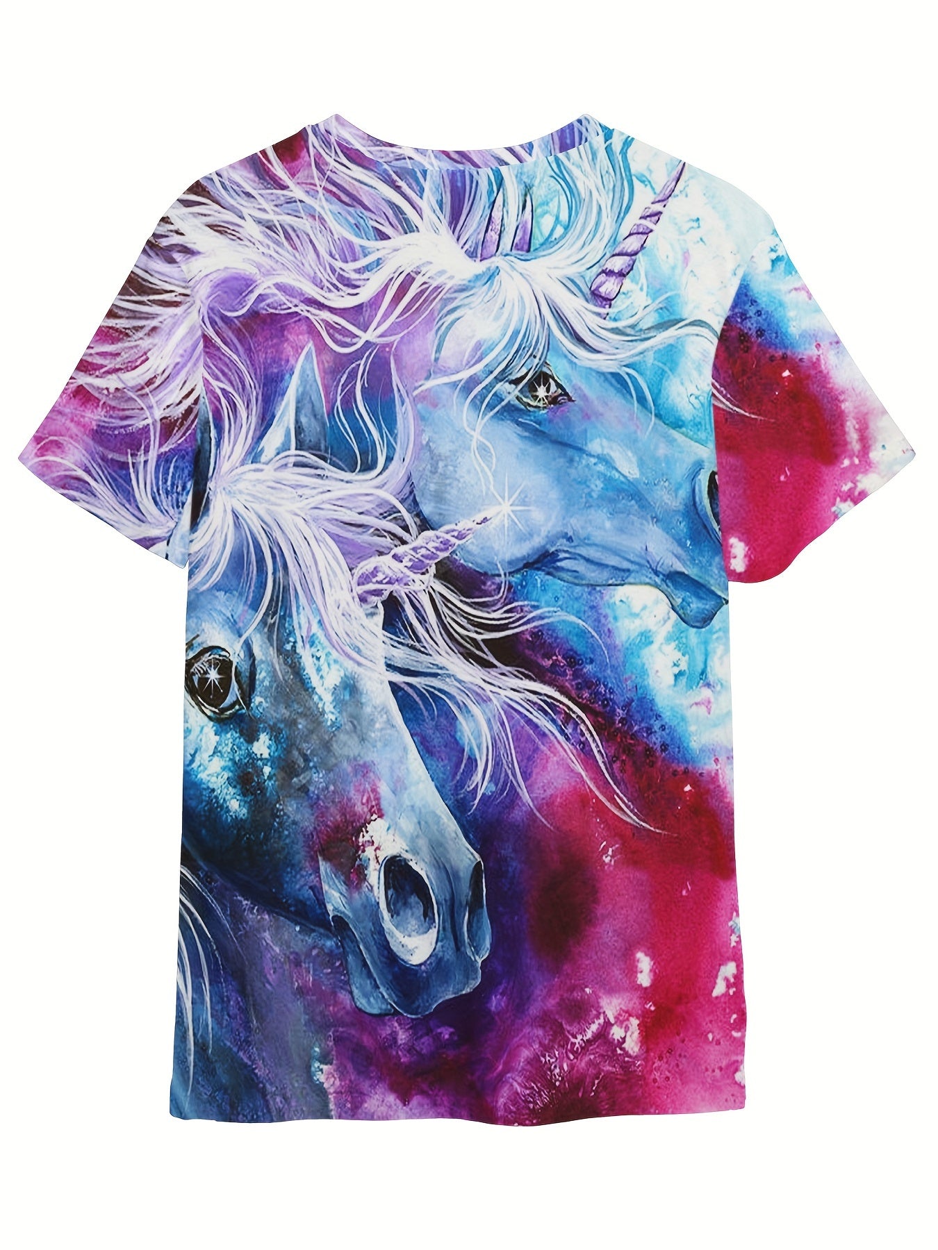 Kids Horse Graphic Short Sleeve T-shirt for Summer Sports