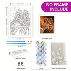 Paint By Numbers For Adults Beginners DIY Lion Animals Gift Canvas Painting