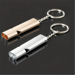 Portable Survival Whistle Double pipe Multifunctional Whistle Keychain