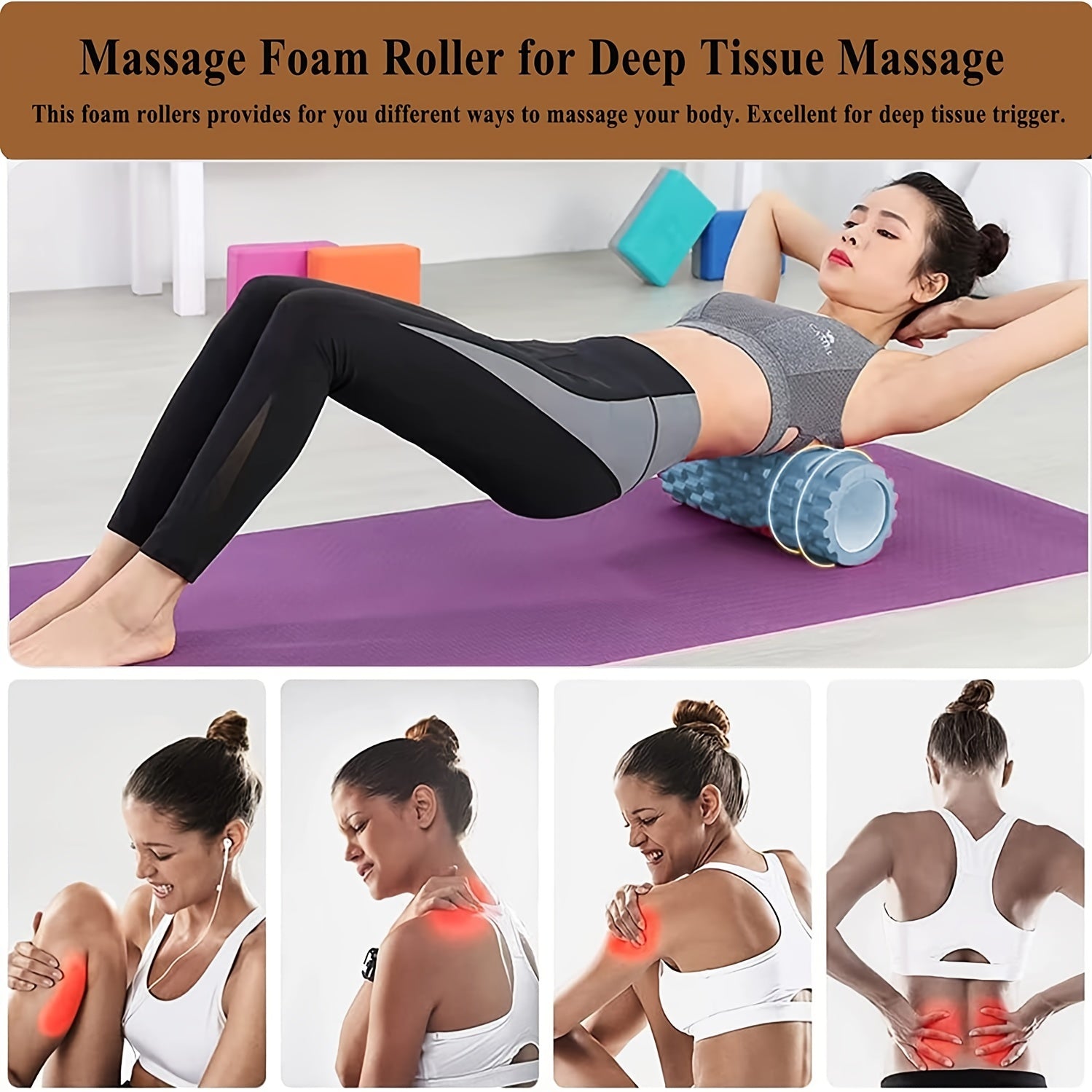 Foam Massage Roller for Muscle Recovery, Yoga, Fitness