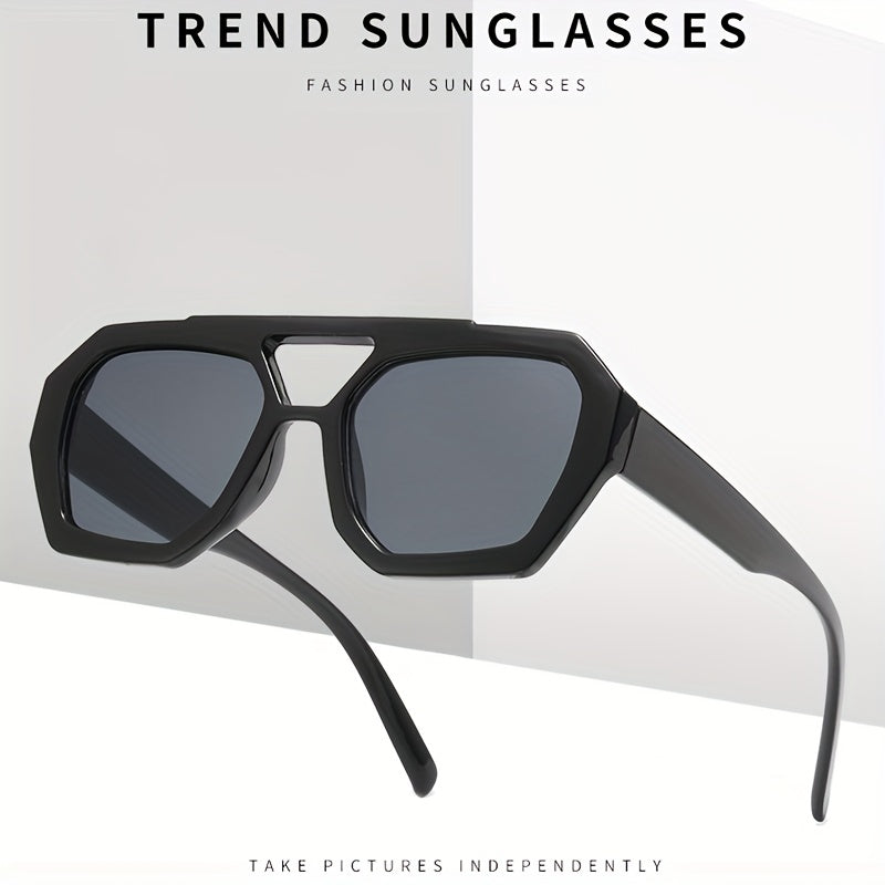 Men's Large Frame Polygon Sunglasses Retro Ocean Film Eyewear