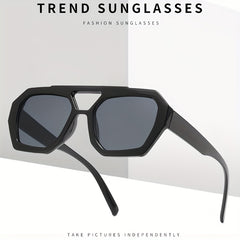 Men's Large Frame Polygon Sunglasses Retro Ocean Film Eyewear