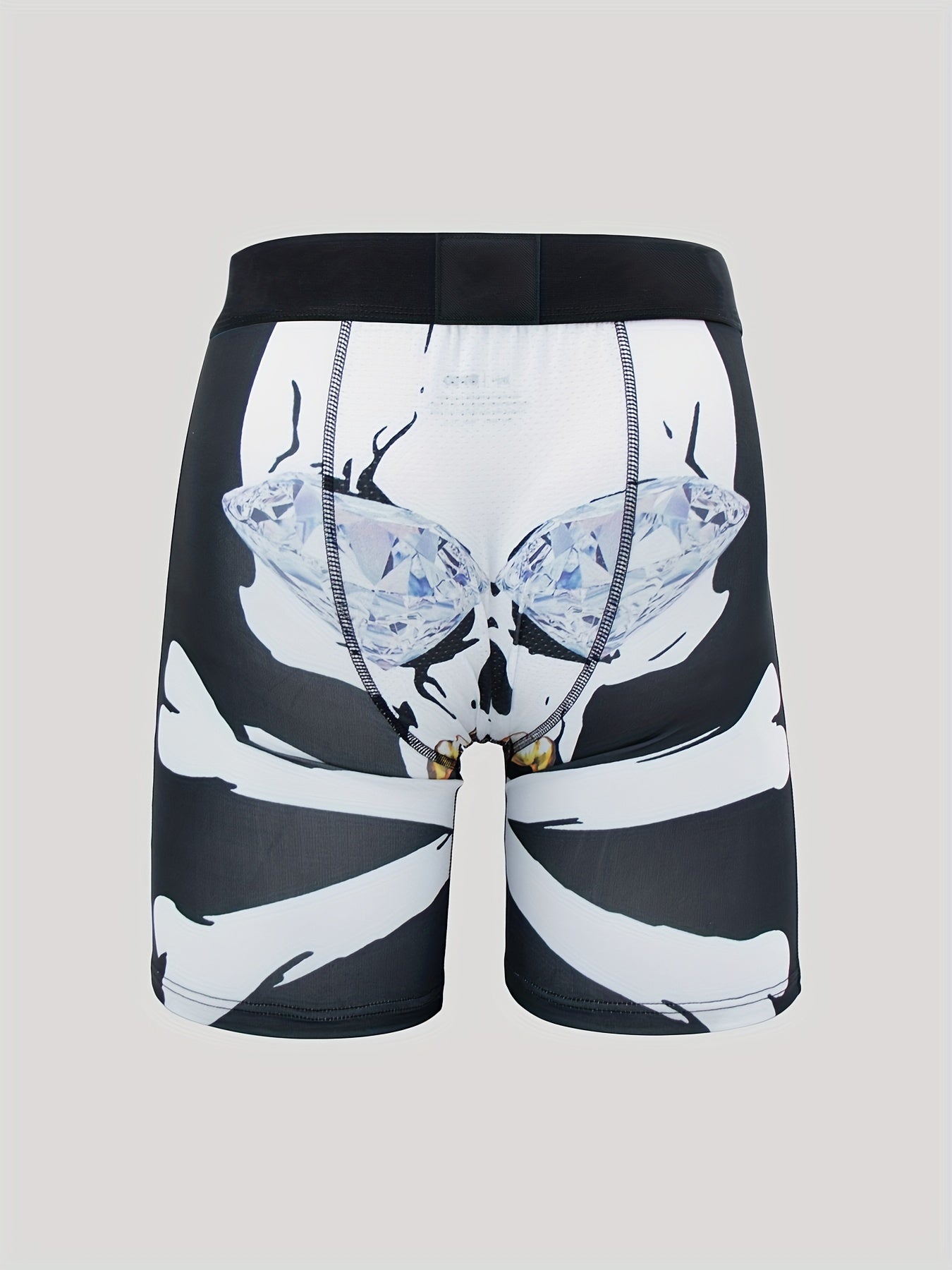 Men's Skull Graphic Boxer Shorts High Stretch Elastic Waist Beach Shorts