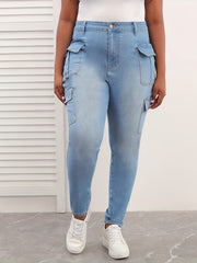High Rise Cargo Skinny Jeans Women's