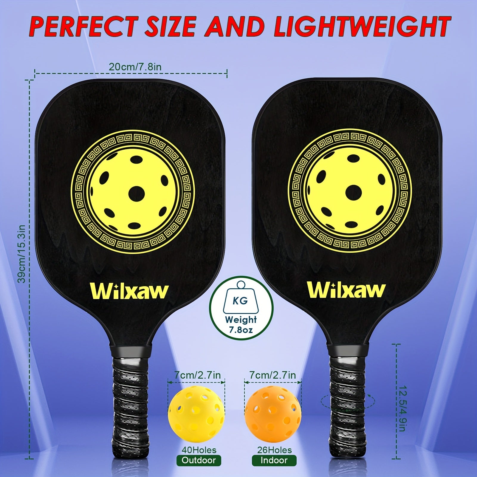 Pickleball Racket Set with Paddles, Balls, Sweatbands, Ball Pickers