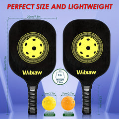 Pickleball Racket Set with Paddles, Balls, Sweatbands, Ball Pickers