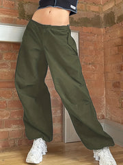 Y2K Low Waist Wide Leg Cargo Pants for Women