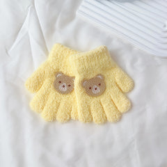 Cartoon Kids Winter Gloves Warm Plush Unisex Baby Gloves